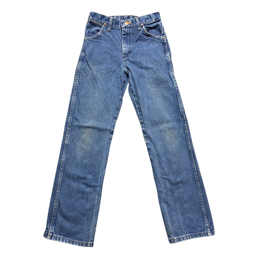 Vintage Cowboy Adjustable Waist Denim Jeans Boys 14 Reg Blue Wrangler 13MWZBP